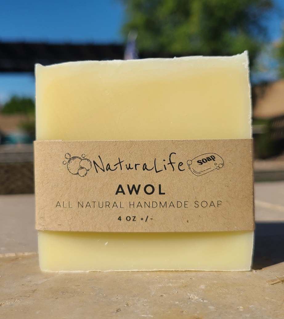 Shea Based Cold Processed All Natural Soap - AWOL - Unscented - No Color