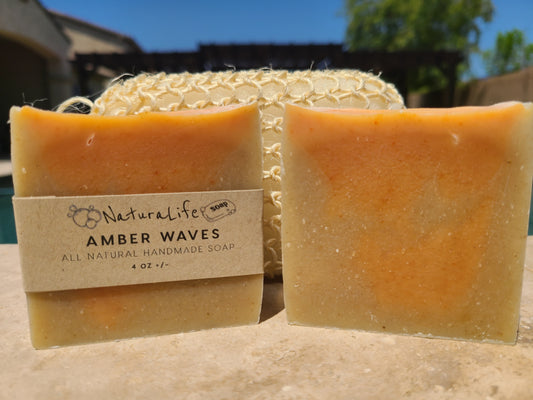 Shea Based Cold Processed All Natural Soap - Amber Waves - Litsea Cubeba, Geranium, & Black Pepper