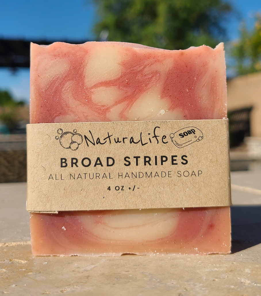 Shea Based Cold Processed All Natural Soap - Broad Stripes - Peppermint