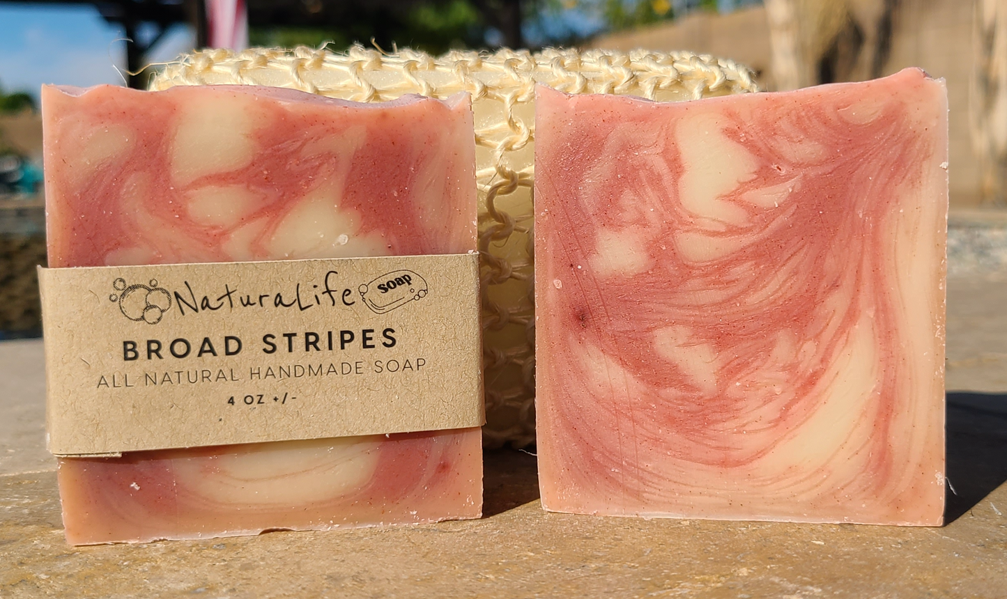 Shea Based Cold Processed All Natural Soap - Broad Stripes - Peppermint