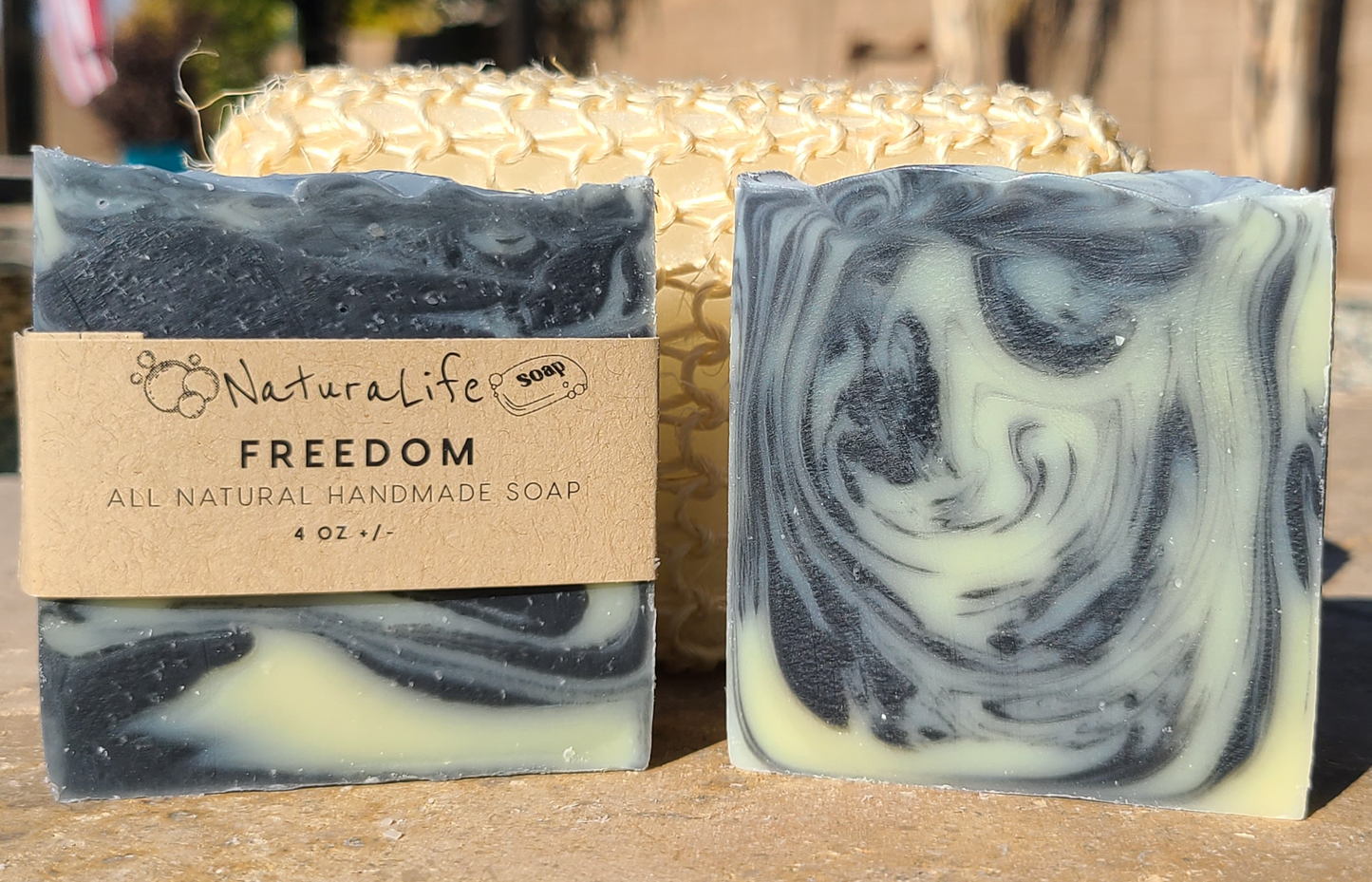 Shea Based Cold Processed All Natural Soap - Freedom - Tea Tree - Lemongrass - Lavender - Activated Charcoal