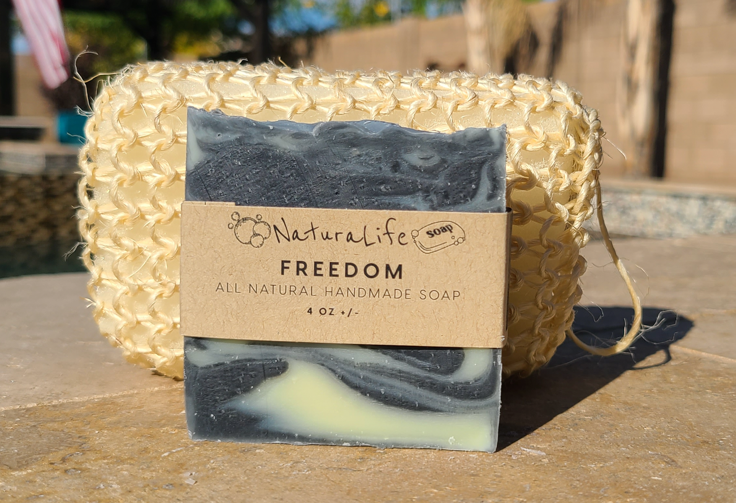 Shea Based Cold Processed All Natural Soap - Freedom - Tea Tree - Lemongrass - Lavender - Activated Charcoal